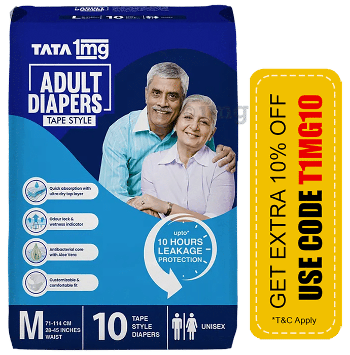 Tata 1mg Adult Diaper Tape Style | Size Medium