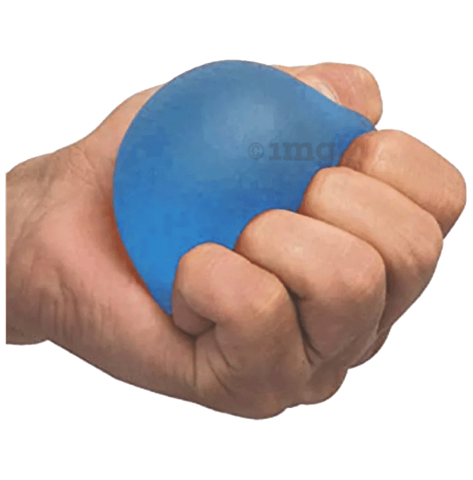 Bos Medicare Surgical Hand Exerciser Stress Relief Silicone Gel Ball  Blue