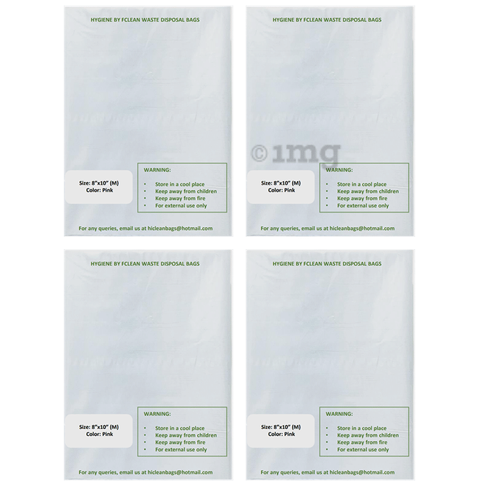 Hygiene Waste Disposal Bags (25 Each) Pink 8x10
