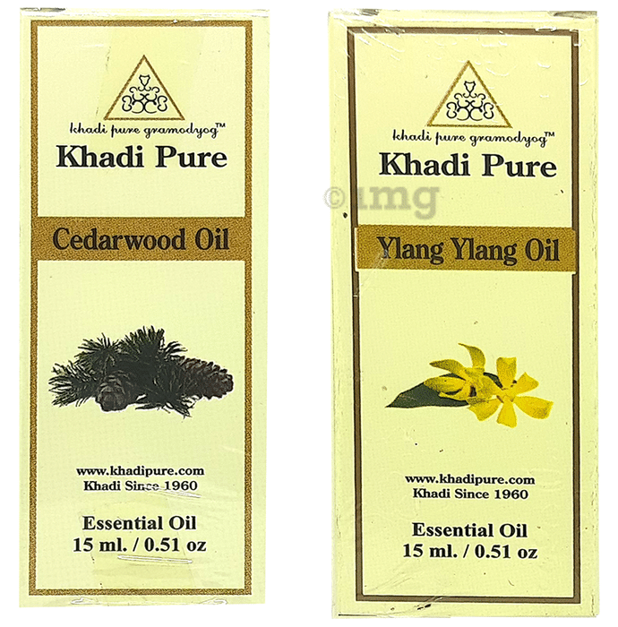 Khadi Pure Combo Pack of Cedarwood Oil & Ylang Ylang Oil (15ml Each)