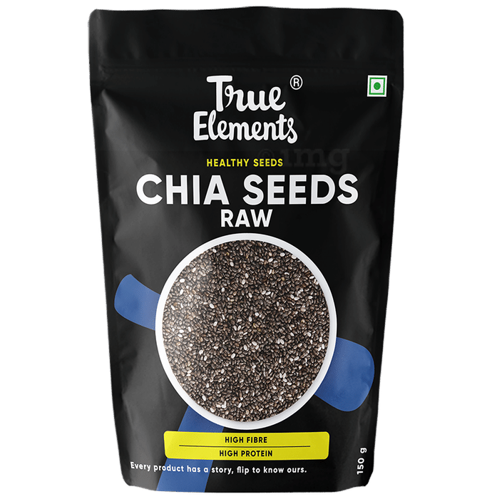 True Elements Raw Chia Seeds with High Fibre & Protein for Keto Friendly Diet