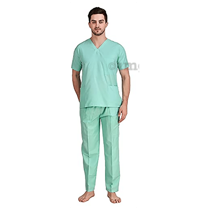 Mowell Scrub Suit V-Neck Unisex Poly viscose Fabric Uniform Large