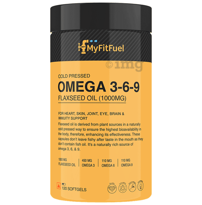 MyFitFuel Omega 3 6 9 Flax Seed Oil Soft Gelatin Capsule