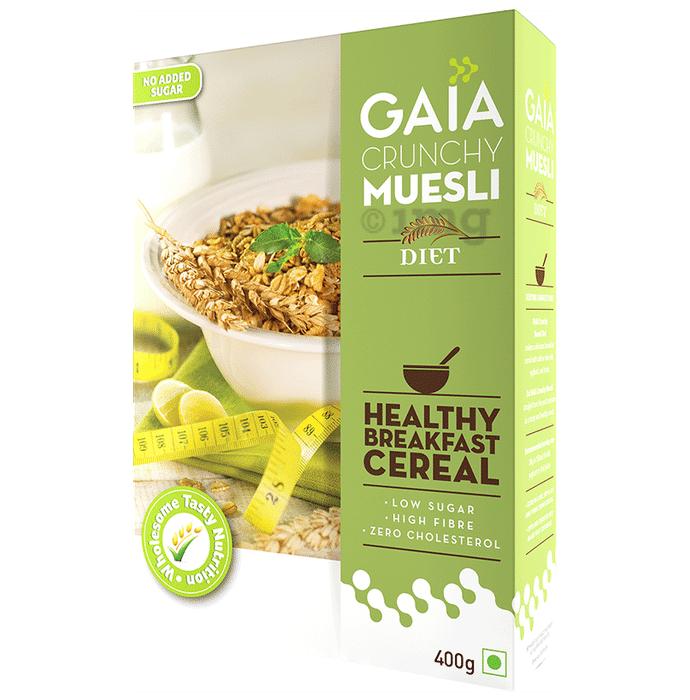 GAIA with Vitamins, Minerals, High Protein & Fibres for Nutrition | Crunchy Muesli Diet