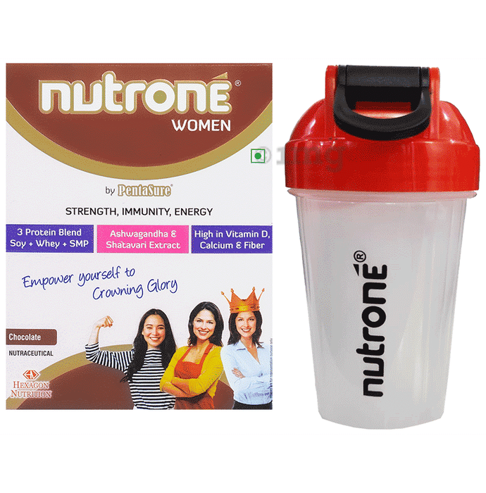 Nutrone Women 3 Protein Blend (Soy+Whey+SMP) Powder Chocolate with Shaker Free