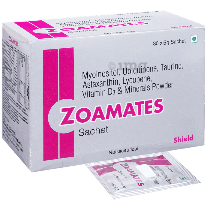 Zoamates Powder with Ubiquinone, Myoinositol, Lycopene, Vitamin D3