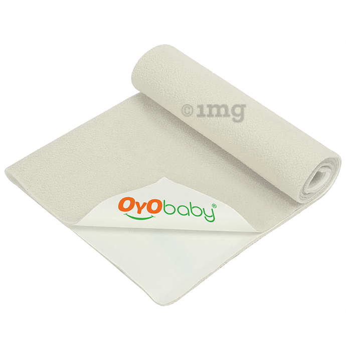 Oyo Baby Waterproof Bed Protector Baby Dry Sheet Large Ivory
