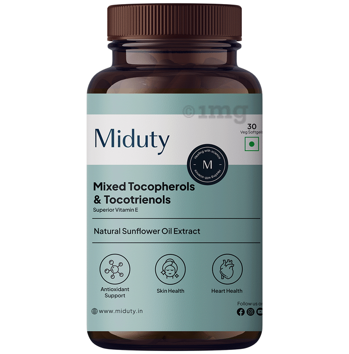 Miduty Soft Gelatin Capsule Mixed Tocopherols & Tocotrienols Veg Softgels