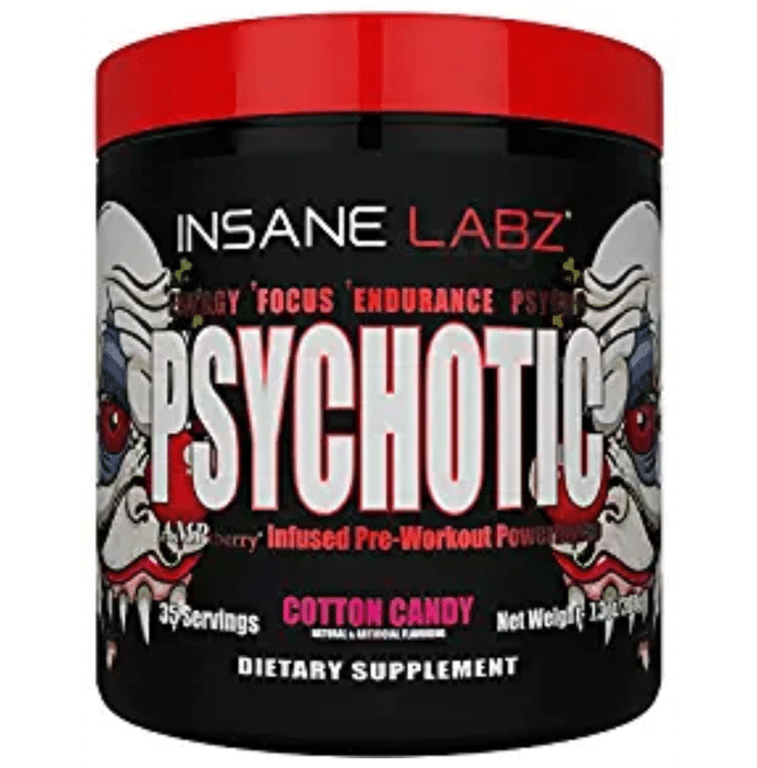 Insane Labz Psychotic Infused Pre-Workout Power House Powder Cotton Candy