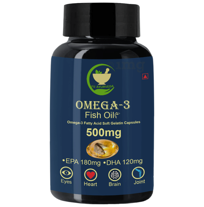 Fij Ayurveda Omega 3 Fish Oil 500mg Soft Gelatin Capsule