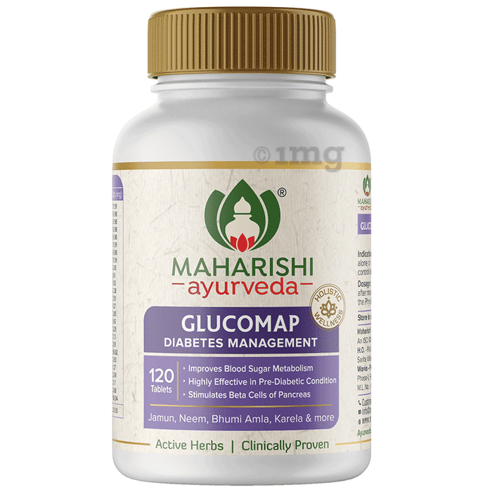 Maharishi Ayurveda Glucomap Tablet | Diabetes Management with Jamun, Karela, Neem, Arjuna, Controls Blood Sugar