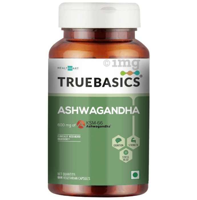 TrueBasics Ashwagandha 600mg | Veg Capsule for Brain, Strength & Stress Relief