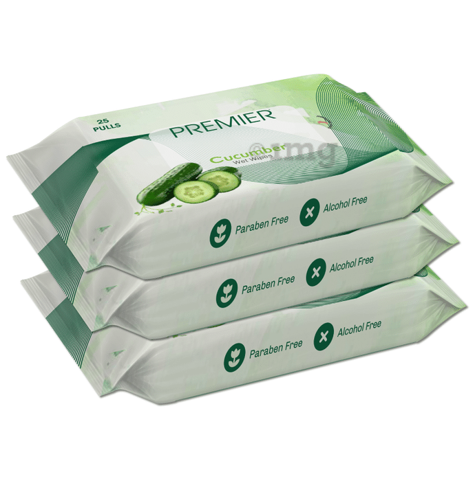 Premier Tissues Wet Wipe (25 Each) Cucumber