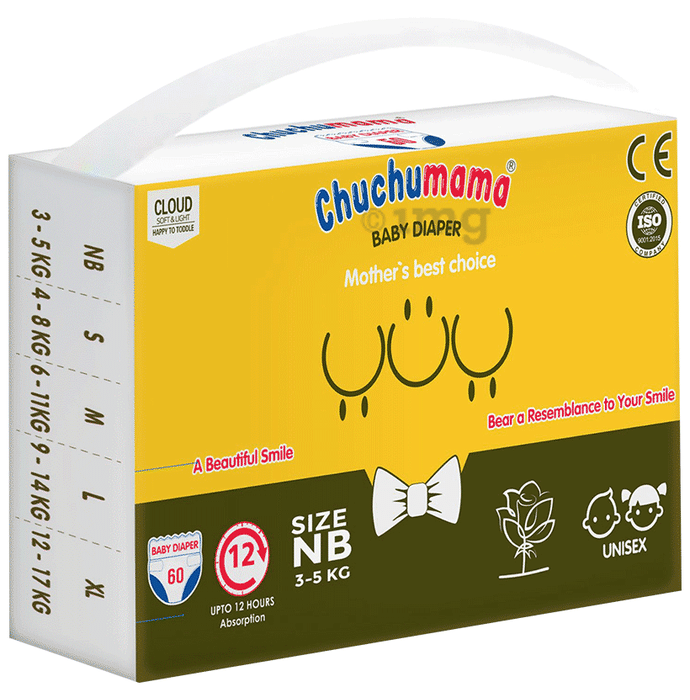 Chuchumama Taped Style Baby Diaper with Bubble Bed Technology for Comfort NB