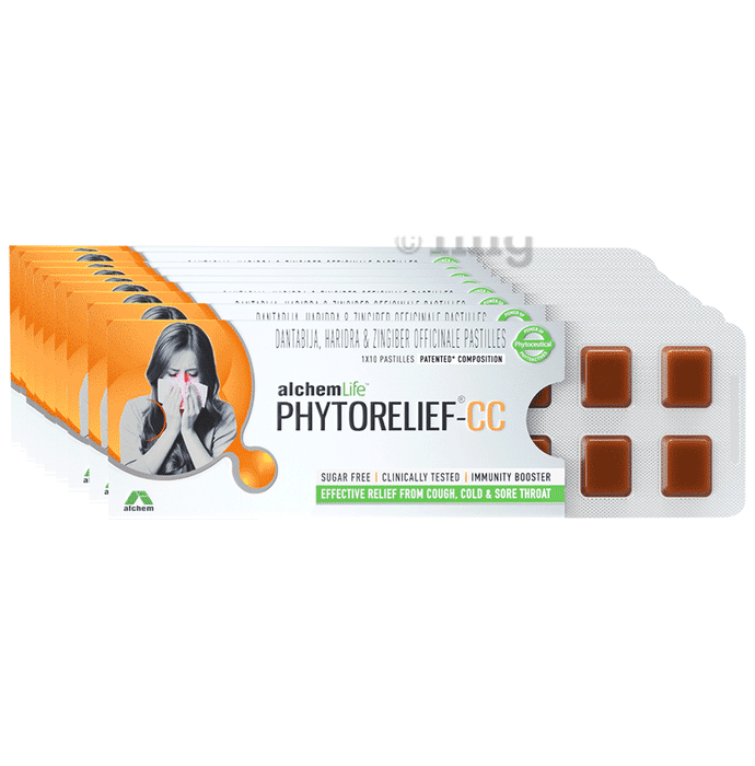 Phytorelief-CC Immunity Lozenges for Cough, Cold & Sore Throat (10 Each) | Sugar Free