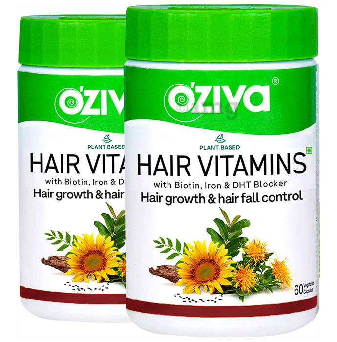 Oziva Combo Pack of Hair Vitamins Capsule (60 Each)