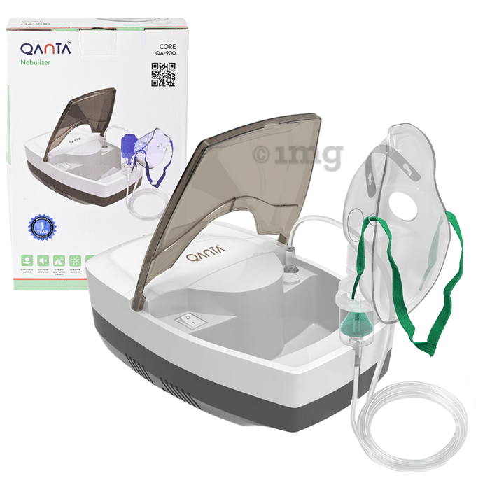 Qanta CORE Piston Compressor Nebulizer Machine with Complete Mask Kit for Adult & Child White