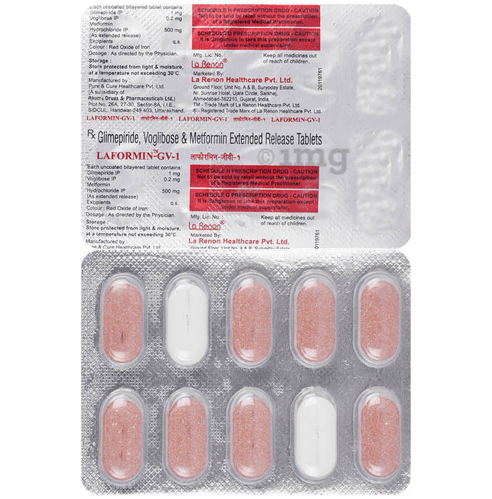 Laformin GV 1mg/500mg/0.2mg Tablet ER
