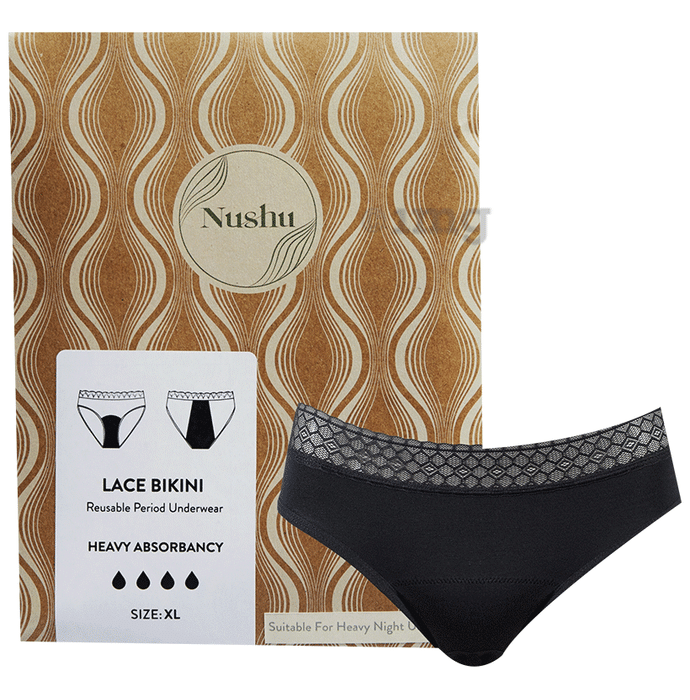 Nushu Lace Bikini Panty Black XXXL