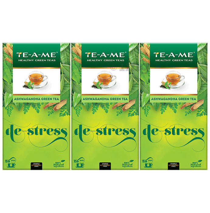 TE-A-ME De-Stress Ashwagandha Green Tea Bag (25 Each)