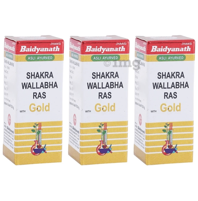 Baidyanath (Jhansi) Shakra Wallabha Ras with Gold (2.5gm Each)