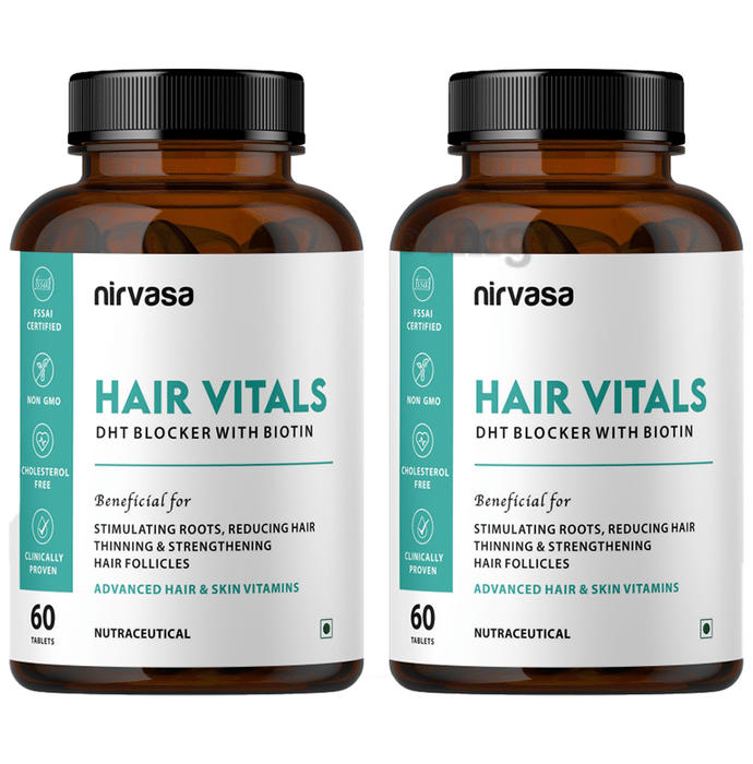 Nirvasa Hair Vitals DHT Blocker with Biotin (60 Tablet Each)