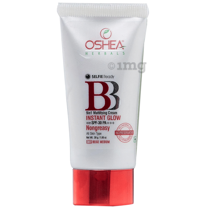 Oshea Herbals BB 9 in 1 Mattifying Instant Glow Cream with  SPF 30 PA+++ 002 Beige Medium
