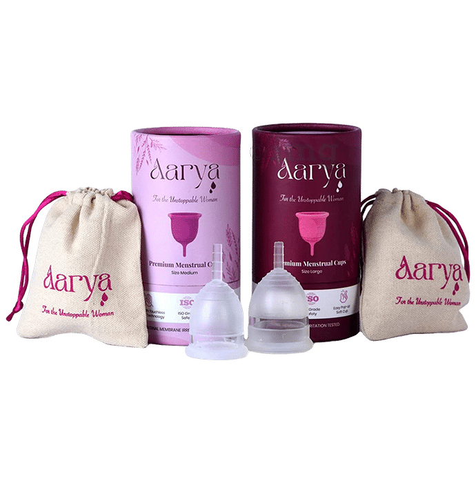 Aarya Medical Grade Silicone Reusable Menstrual Cup Medium & Large