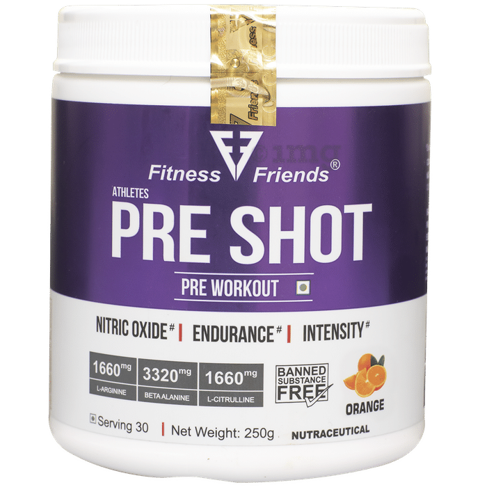 Fitness Friends Athlets Pre Shot Pre Workout Powder Orange