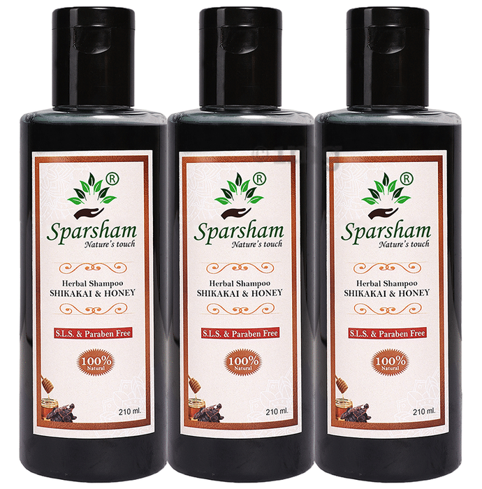 Sparsham Shikakhai And Honey Herbal Shampoo (210ml Each)  SLS & Paraben Free