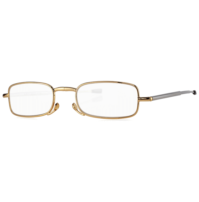 Klar Eye K 5011 Fold Full Rim Metal Power Reading Glasses for Men and Women Gold Optical Power +0.75