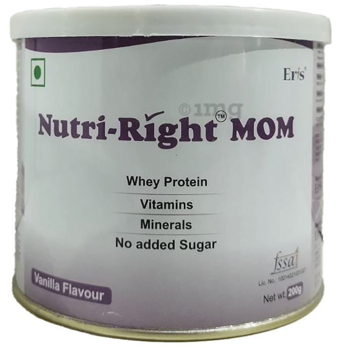 Nutri-Right Mom with Whey Protein, Vitamins & Minerals | Flavour Powder Sugar Free Vanilla