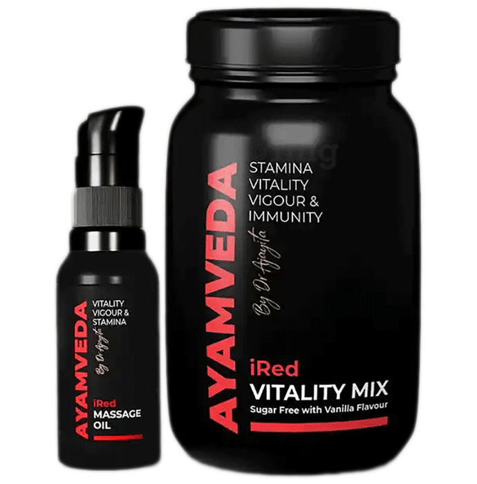 Ayamveda Combo Pack of i Red Vitality Mix (180gm) & i Red Massage Oil (30ml)