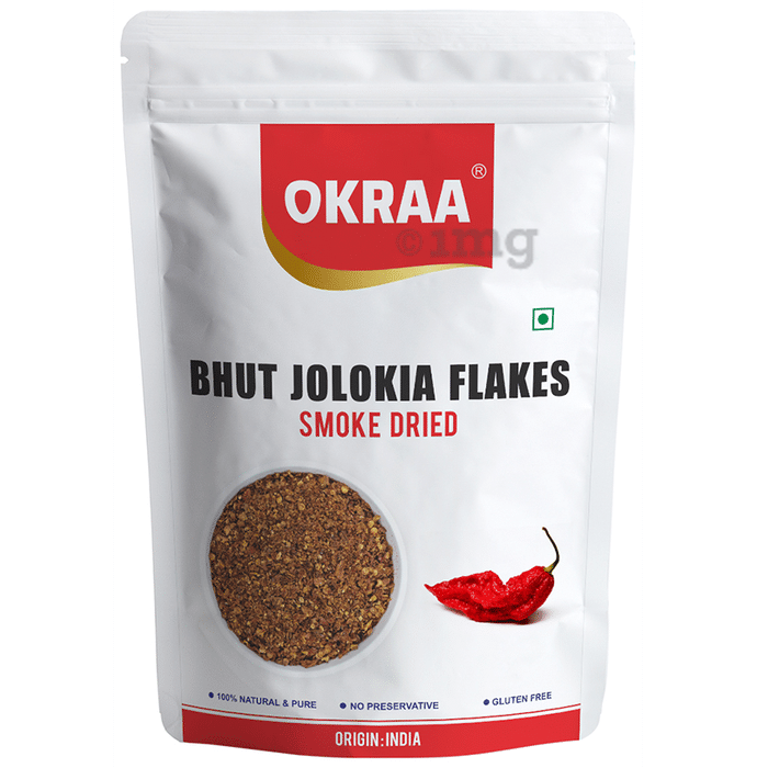Okraa Bhut Jolokia Flakes Smoke Dried