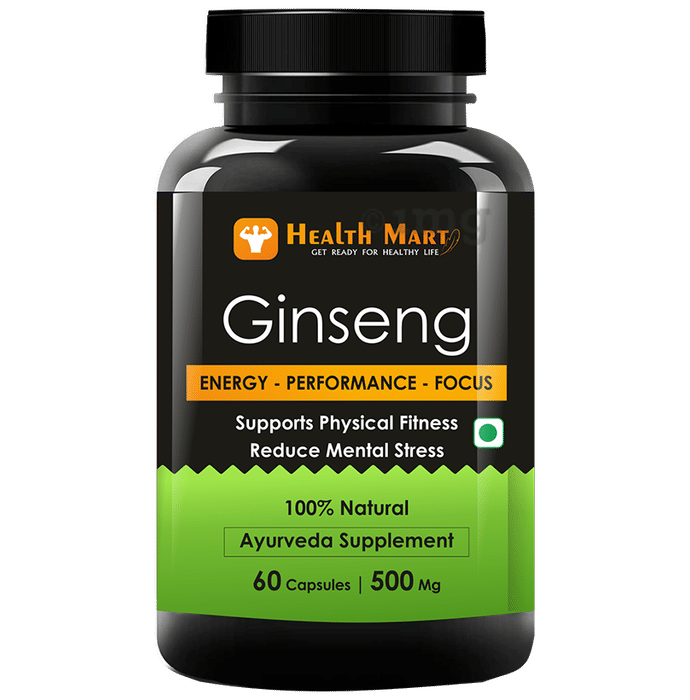 Health Mart Ginseng 500mg Capsule for Energy, Performance & Focus