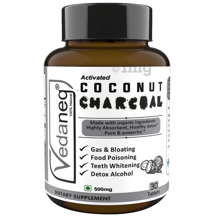 Vedaneq Activated Coconut Charcoal 500mg Tablet