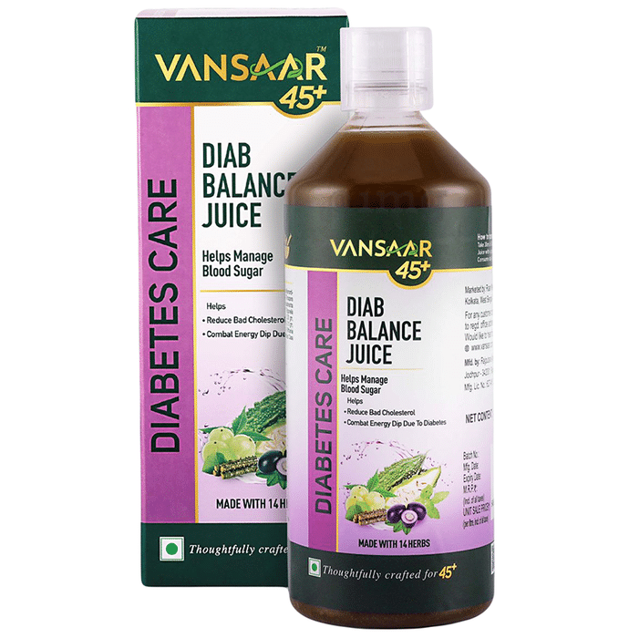 Vansaar 45+ Diab Balance Juice for Diabetes Care, Lowers Blood Sugar Levels Naturally Juice