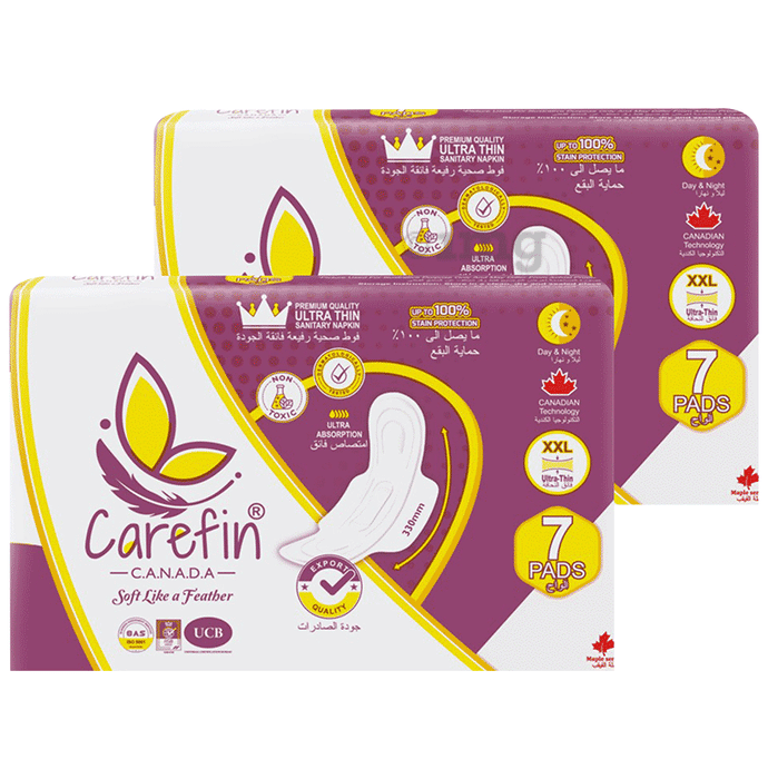 Carefin Ultra Thin Sanitary Napkins 330mm (7 Each) XXL