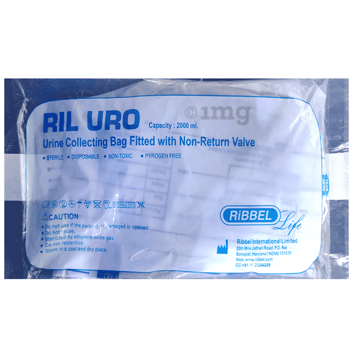 Ribbel Ril Uro Urinr Collecting Bag Fitted With Non Return Valve