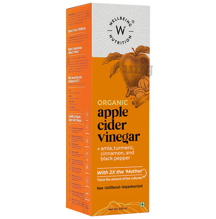 Wellbeing Nutrition Organic Apple Cider Vinegar  | 2X the 'Mother' (500ml Each)