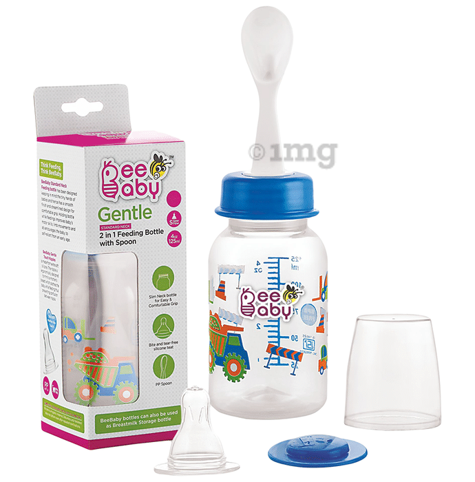 BeeBaby Easy - Start Baby Feeding Bottle with 2 Anti-Colic 8 months + Blue