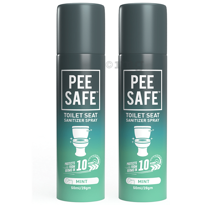 Pee Safe Toilet Seat Sanitizer Spray (50ml Each) Mint