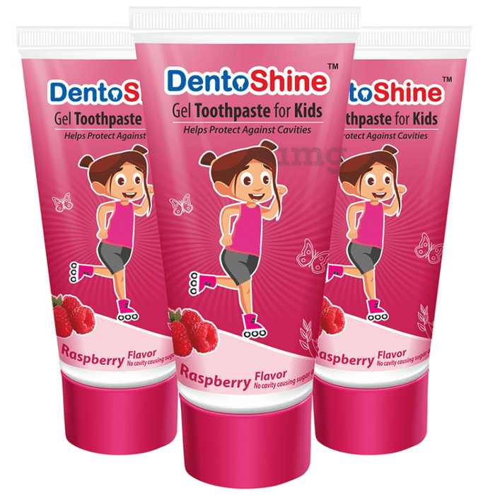 DentoShine Gel Toothpaste for Kids (80gm Each) Raspberry Dora