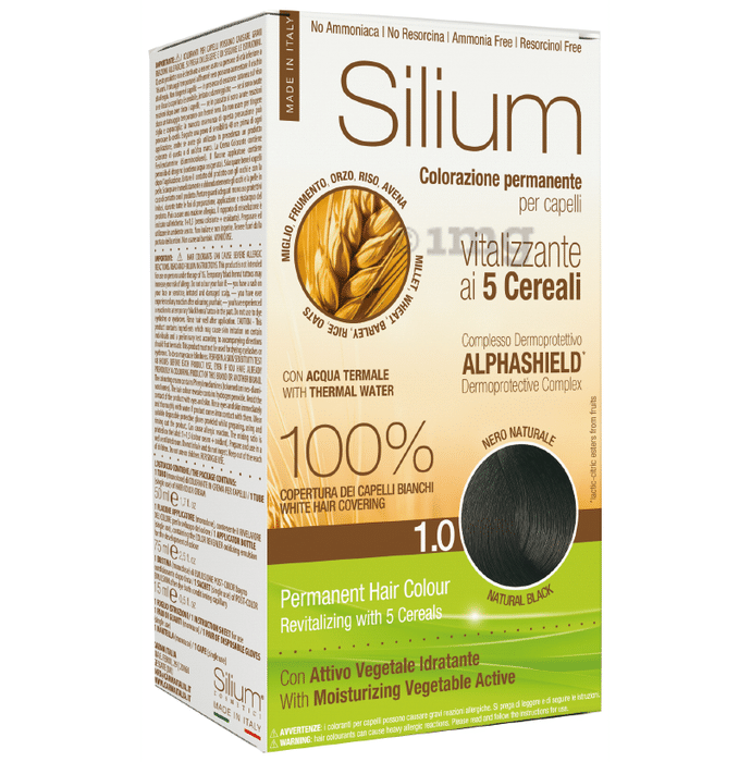 Silium 5 Cereali Permanente Hair Colour Natural Black 1.0