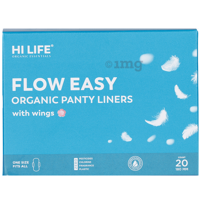 Hi Life Organic Panty Liners with Wings Pads Flow Easy