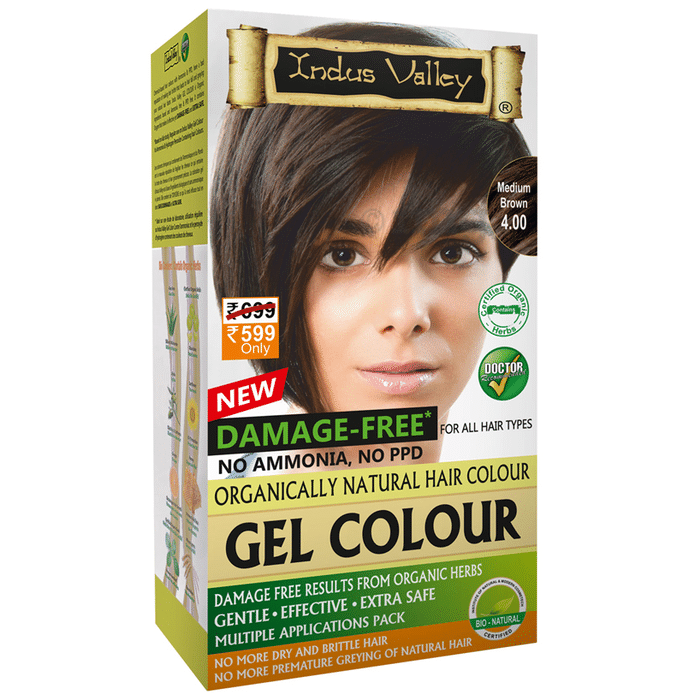 Indus Valley Organically Natural Hair Colour Gel Medium Brown