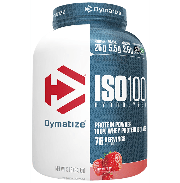 Dymatize Nutrition ISO 100 Hydrolyzed 100% Whey Protein Isloate Powder Strawberry