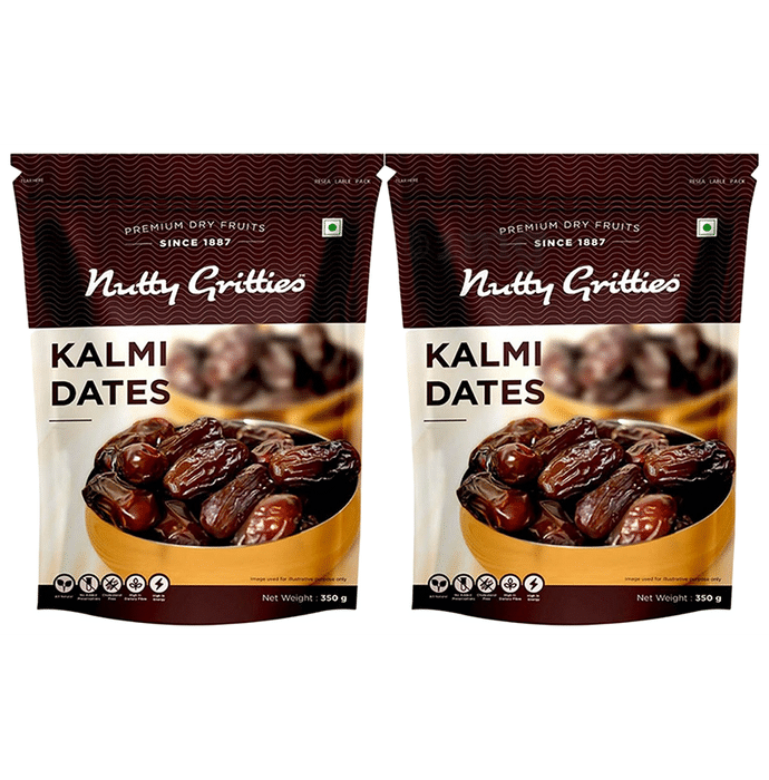 Nutty Gritties Kamli Dates (350gm Each) | Rich in Energy & Dietary Fibre