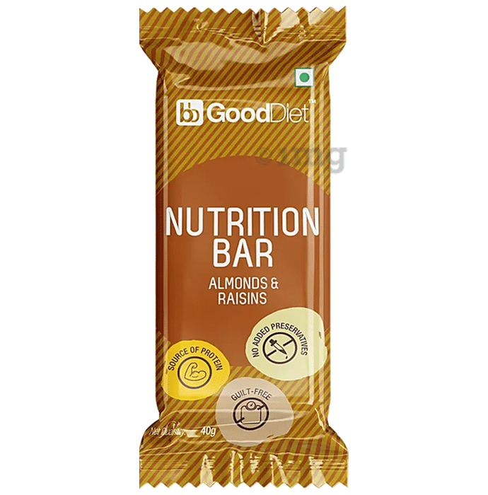 GoodDiet Nutrition Bar Almonds & Raisins