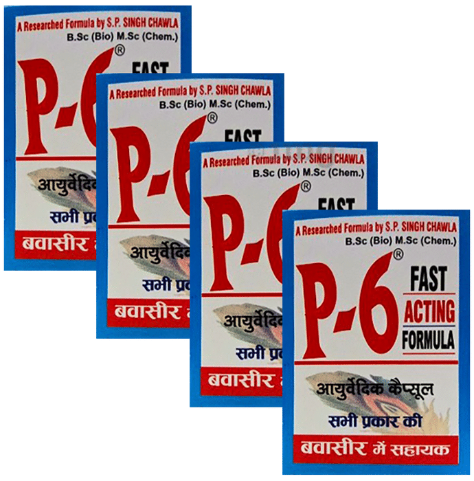 P 6 Fast Acting Formula Ayurvedic Bawasir Sahayak Capsule (60 Each)